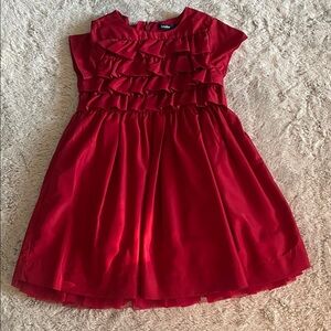 Baby Gap Red Ruffle Kids Dress SZ 3T Holidaywear